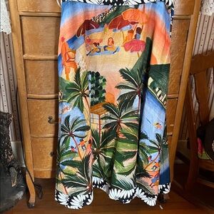 Vibrant Beach Scene A-Line Skirt